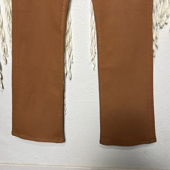 Hudson Barbara High Rise Baby Bootcut Coated Jeans Size 33/16 Caramel Cafe - Picture 4 of 15